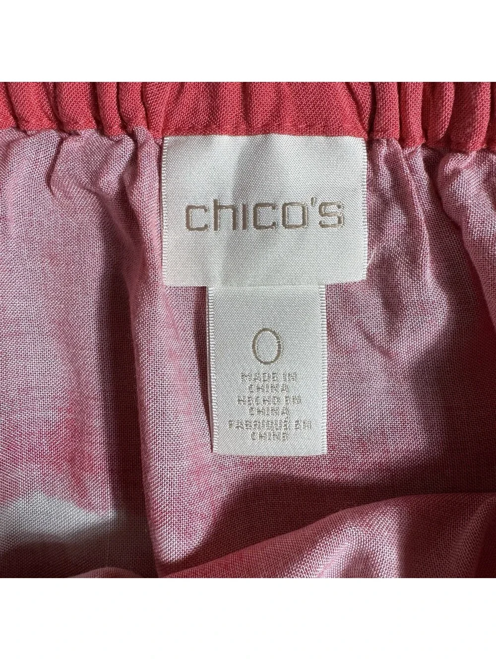 Chicos Tie-Dye Maxi Skirt Size 0 (s) Pink White Pull On